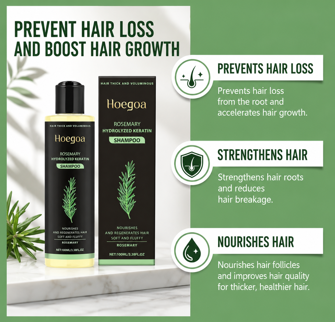 Hoegoa Rosemary Hydrolyzed Keratin Shampoo