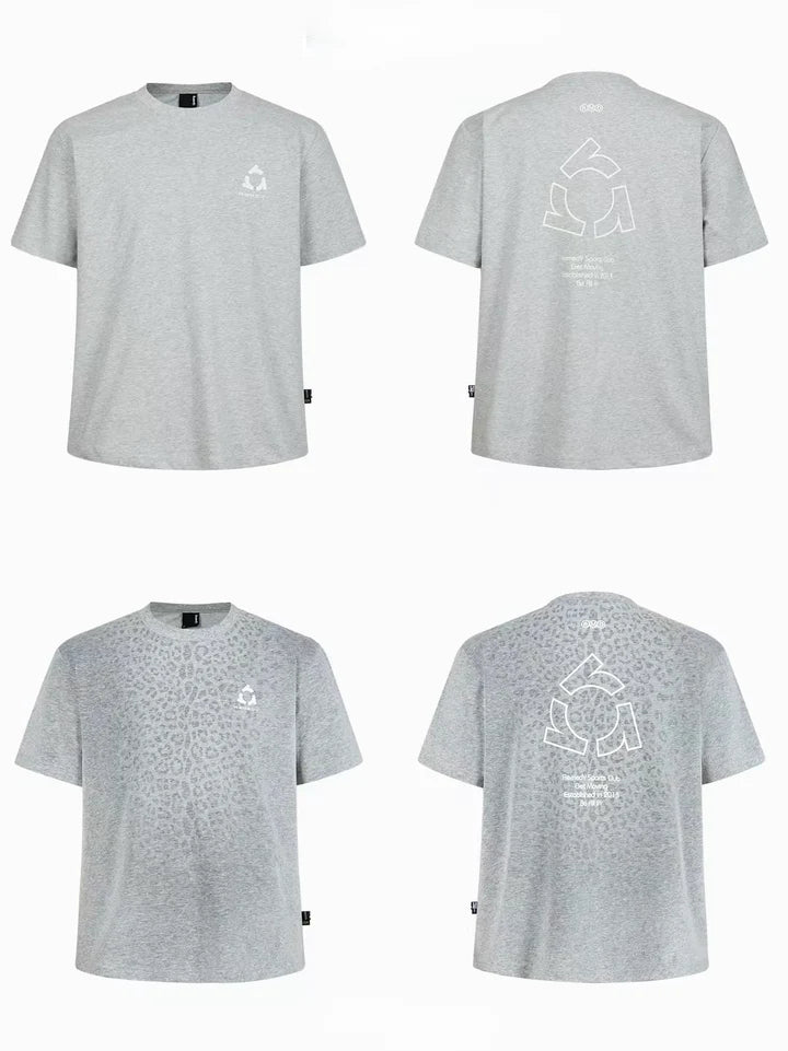 Sweat Reactive Leopard Print T-Shirt - Gray