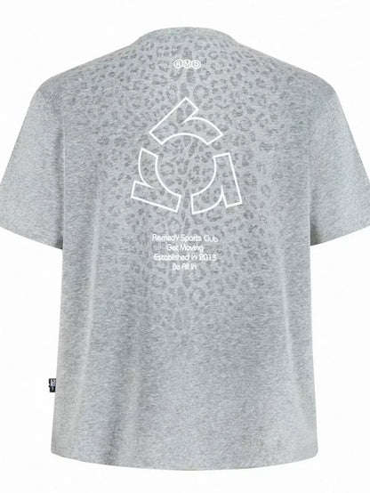 Sweat Reactive Leopard Print T-Shirt - Gray