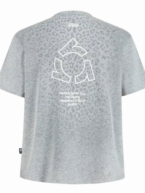 Sweat Reactive Leopard Print T-Shirt - Gray