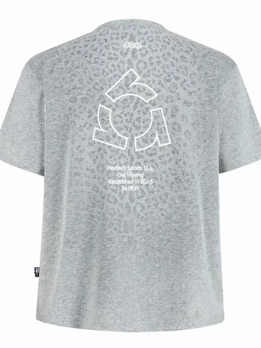 Sweat Reactive Leopard Print T-Shirt - Gray