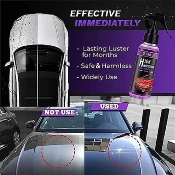 High Protection Quick Car Coat Ceramic 3 In 1 Coating Spray (120 ML) BUY ONE GET ONE FREE