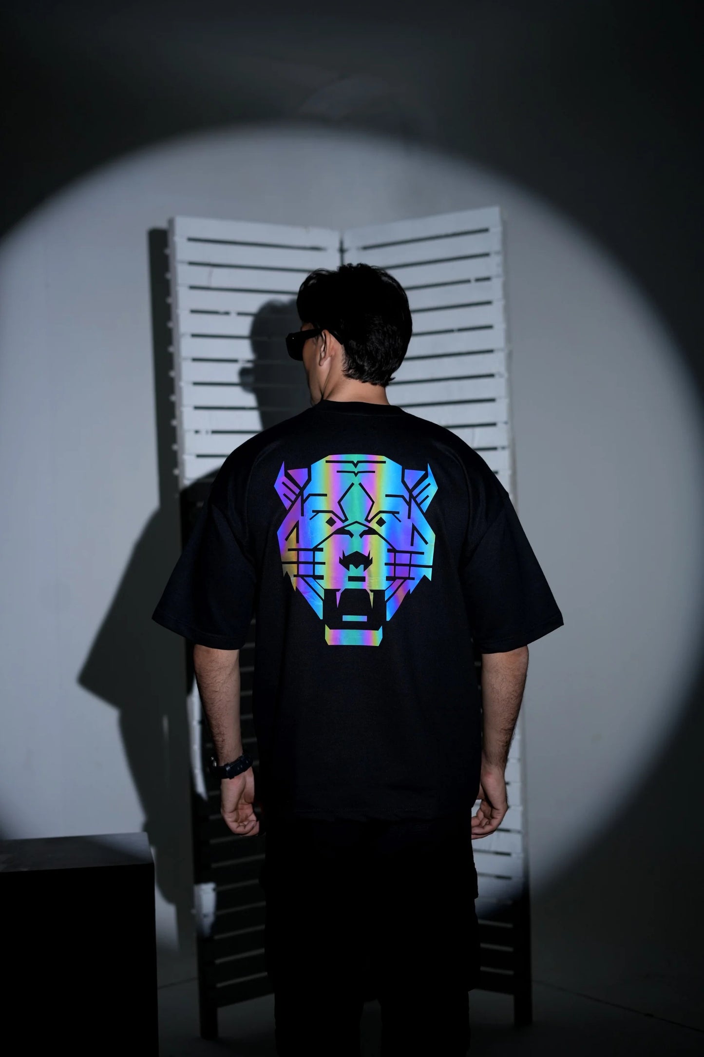 Black Neon Reflector Oversized Tee