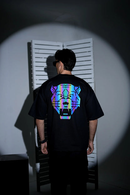 Black Neon Reflector Oversized Tee