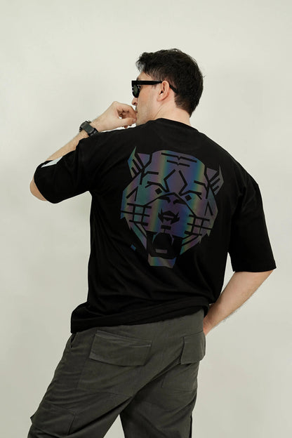 Black Neon Reflector Oversized Tee