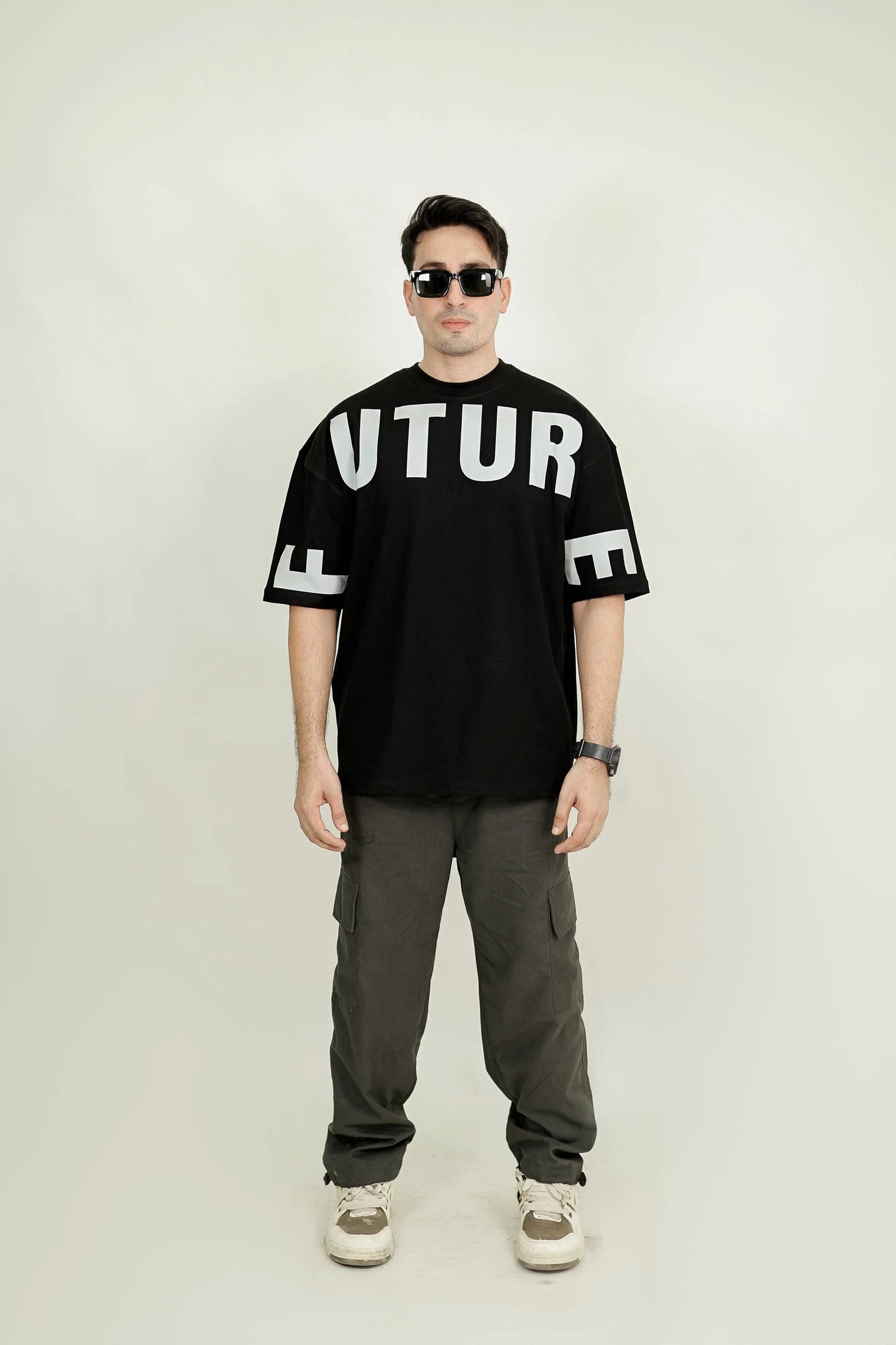Black Neon Reflector Oversized Tee